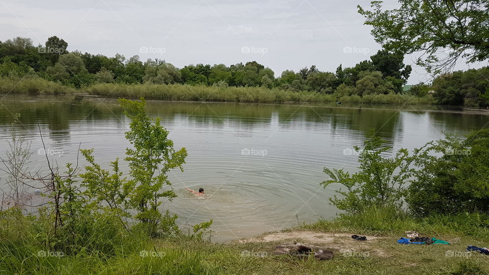 swimmer in the lake