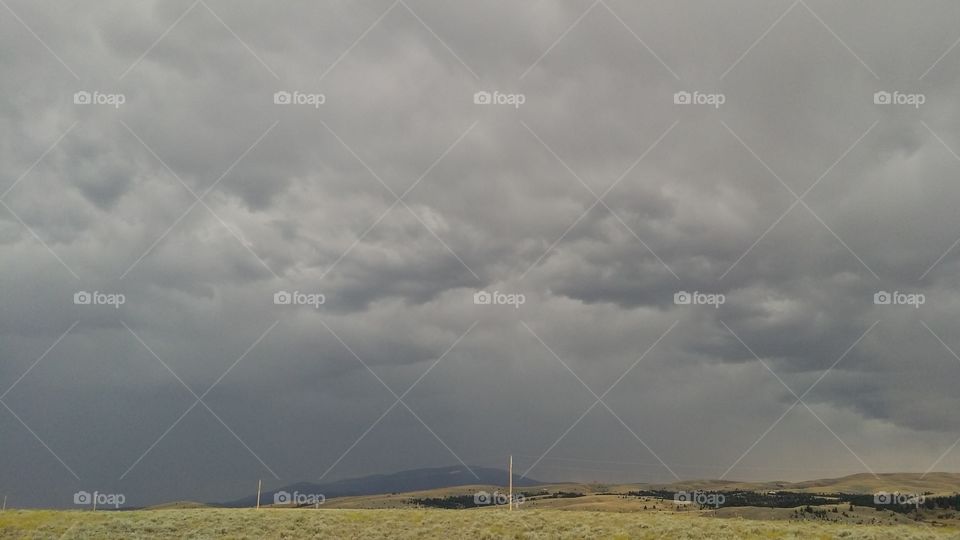 Storm clouds over the prairie 