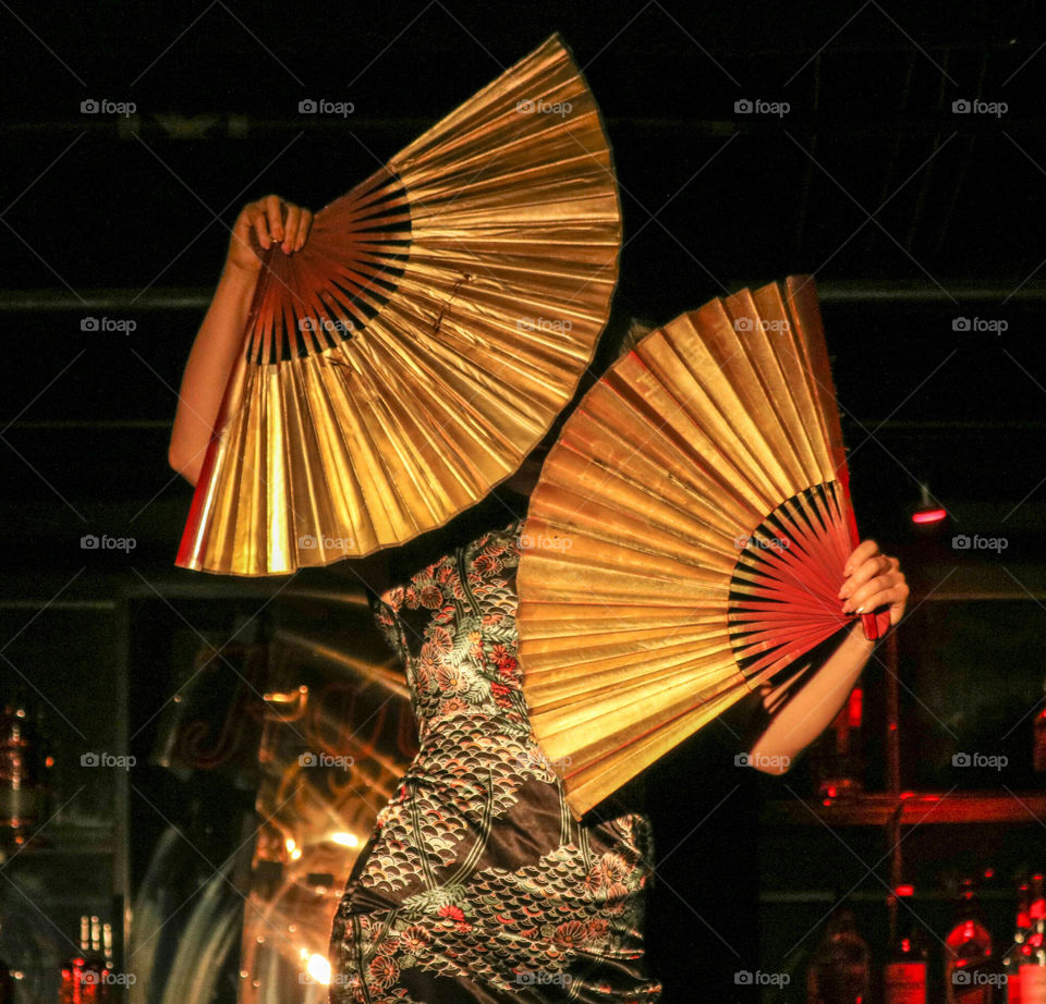 Fan Dance.  Live Show.