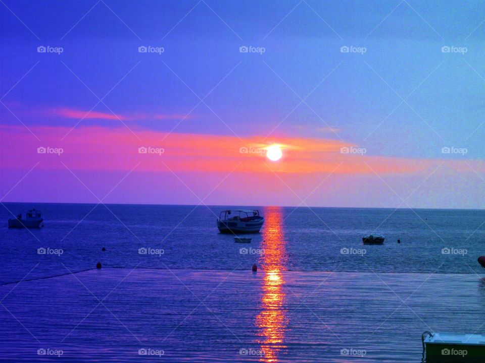 The sea at sunset ( Praia - Italy ).