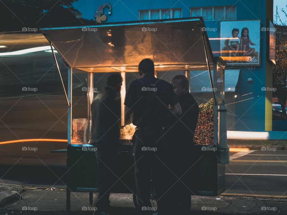 Popcorn seller silhouette