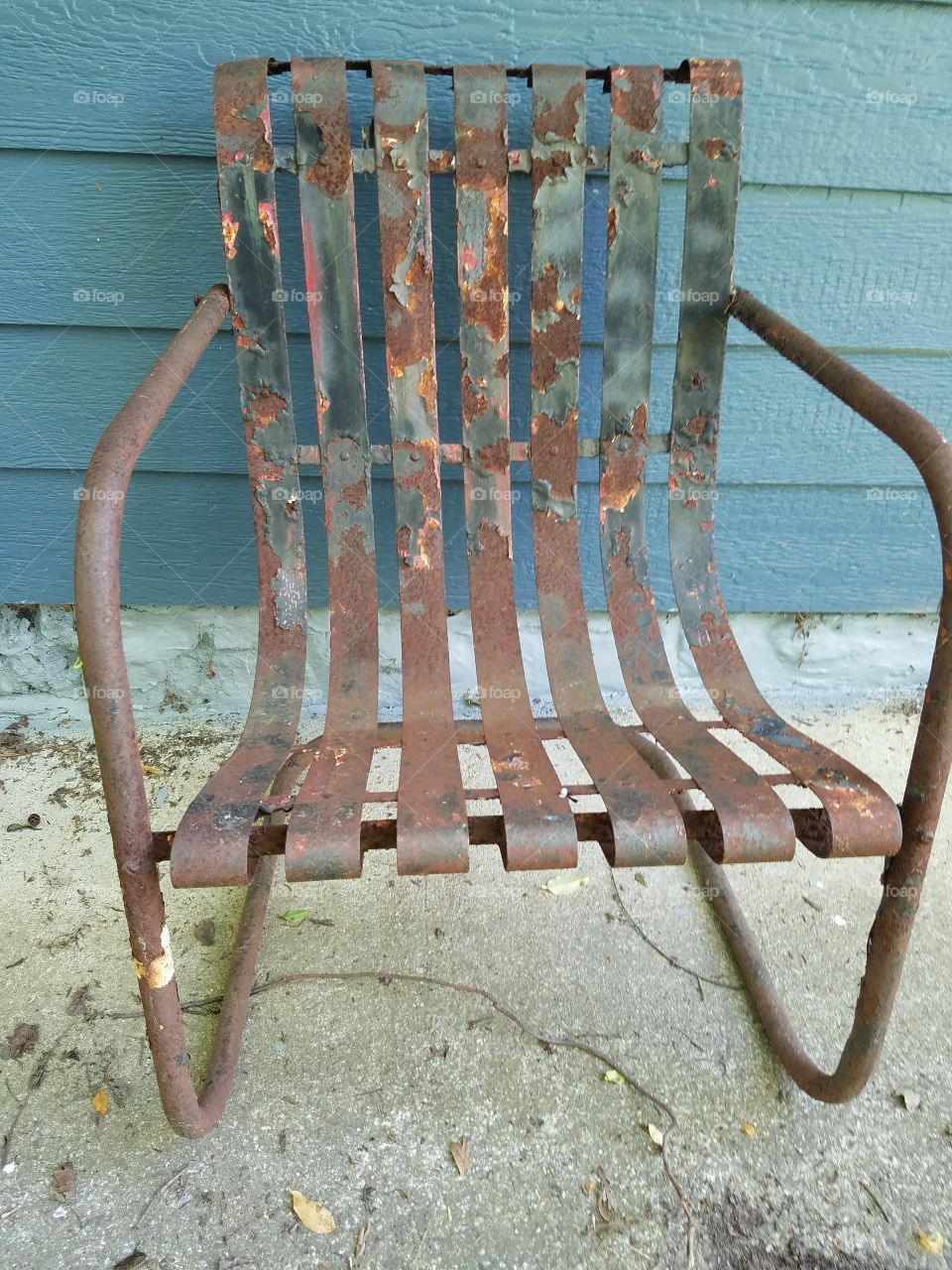 Rustic chair against wall