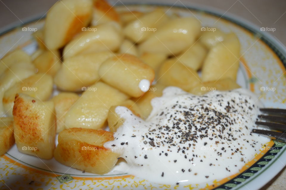 dinner. Polish "Kopytka"