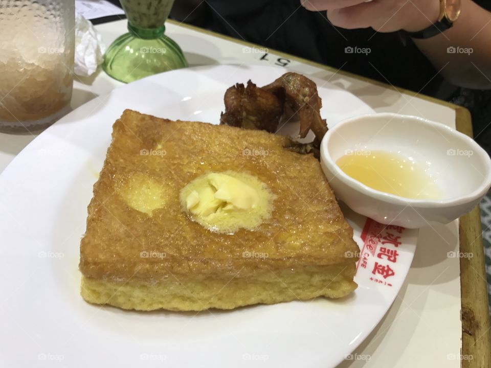French toast, Hong Kong style from a cafe in Hong Kong 