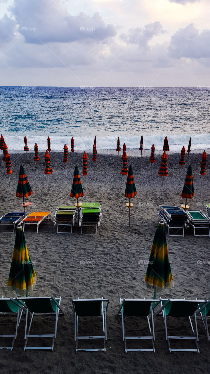 Beach in Monterosso al mare in Italy