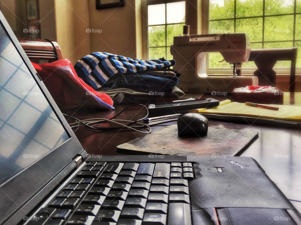 Desk From Above. Home Work Desk
