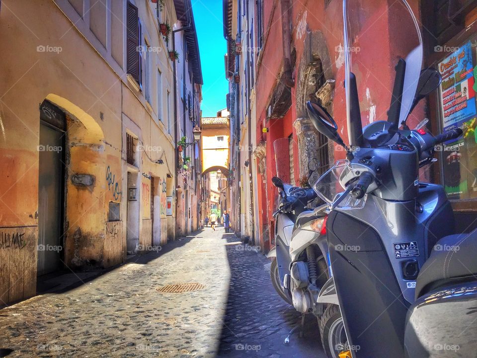 Rome Streets. An alleyway in Rome, Italy
