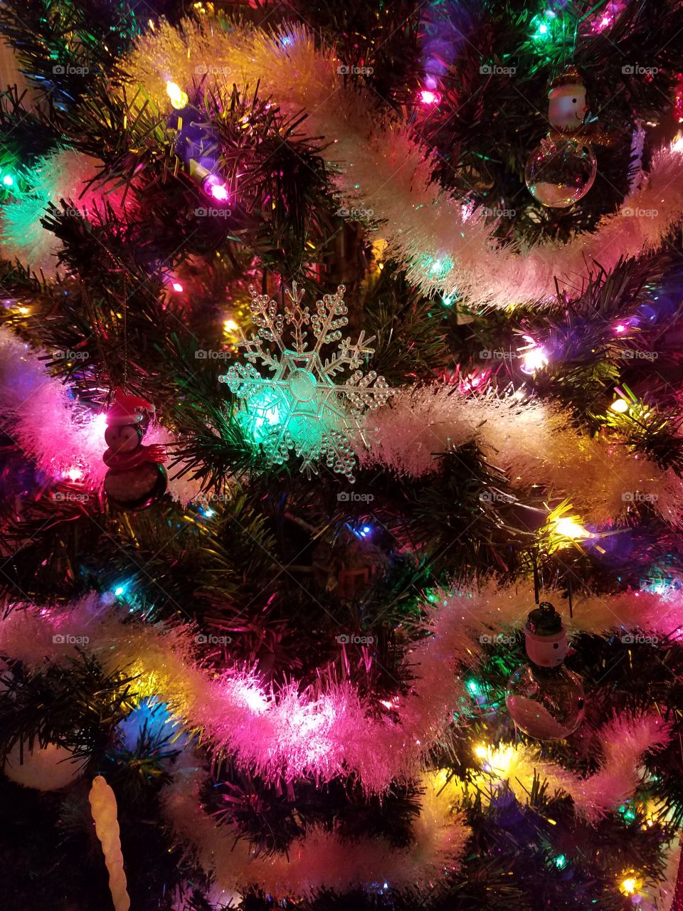 decorations on Christmas tree