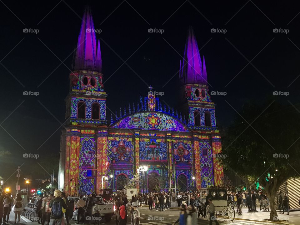 La Catedral de Guadalajara. show de luces