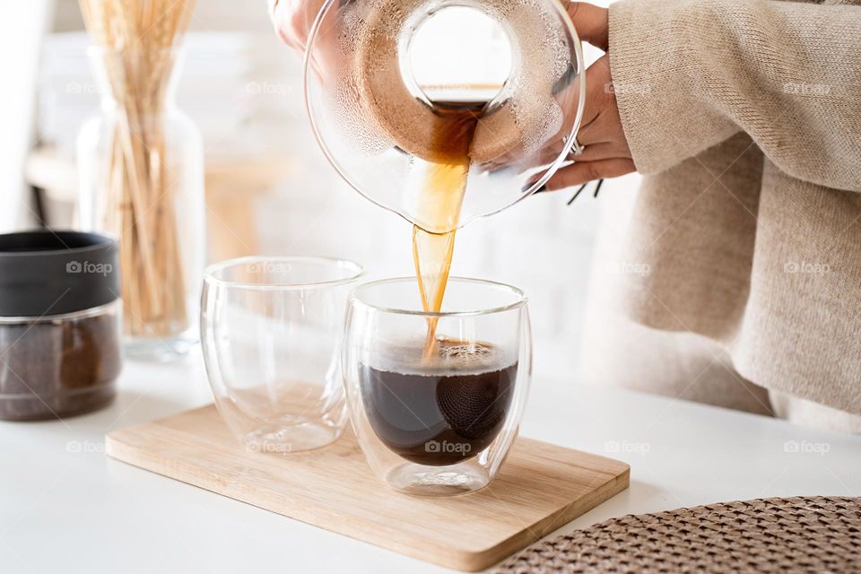 pouring coffee