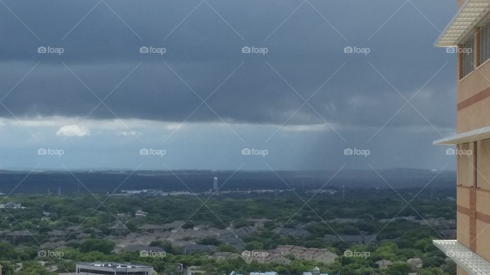 Rain coming in. San Antonio Texas, rain coming in