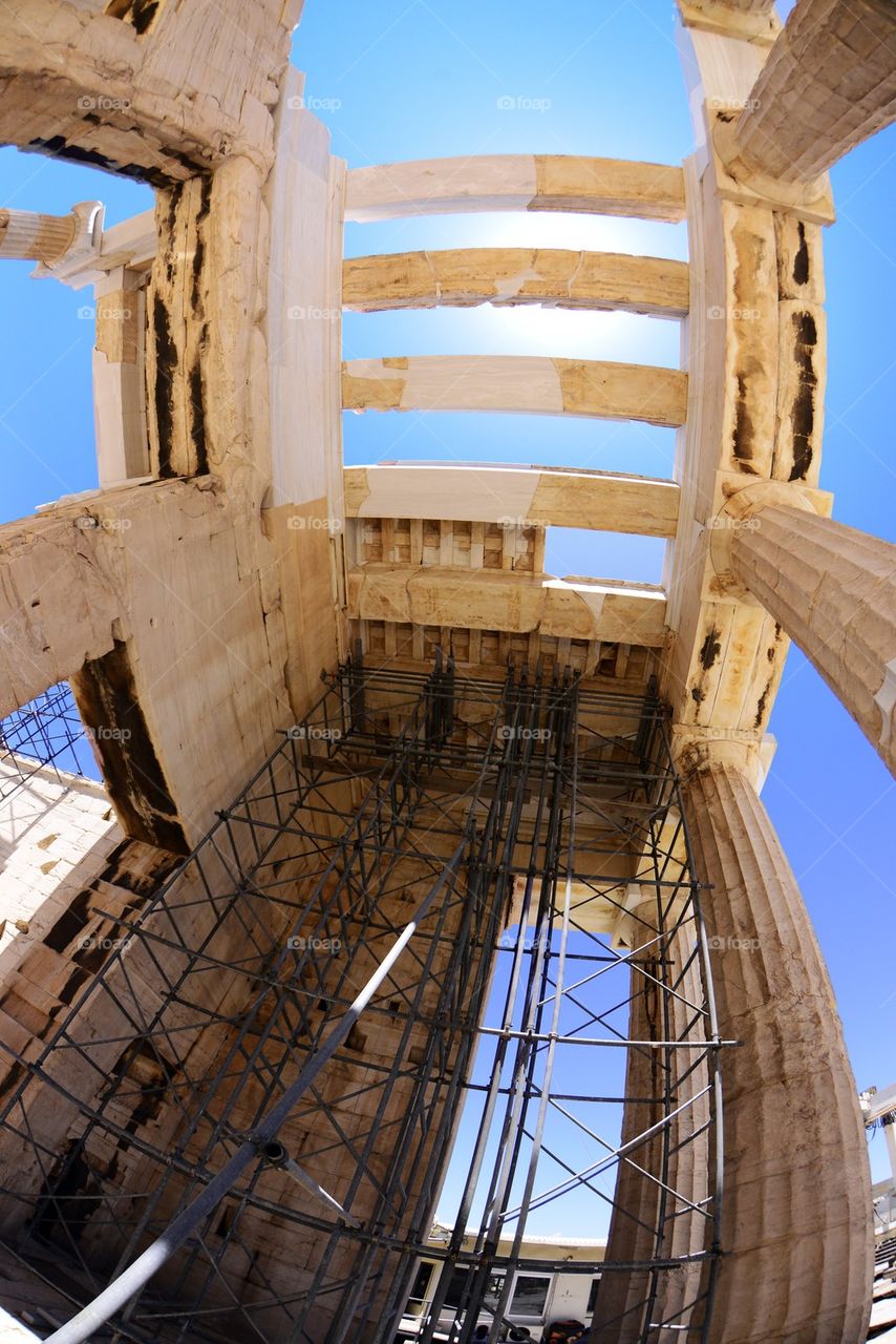 Under the Parthenon