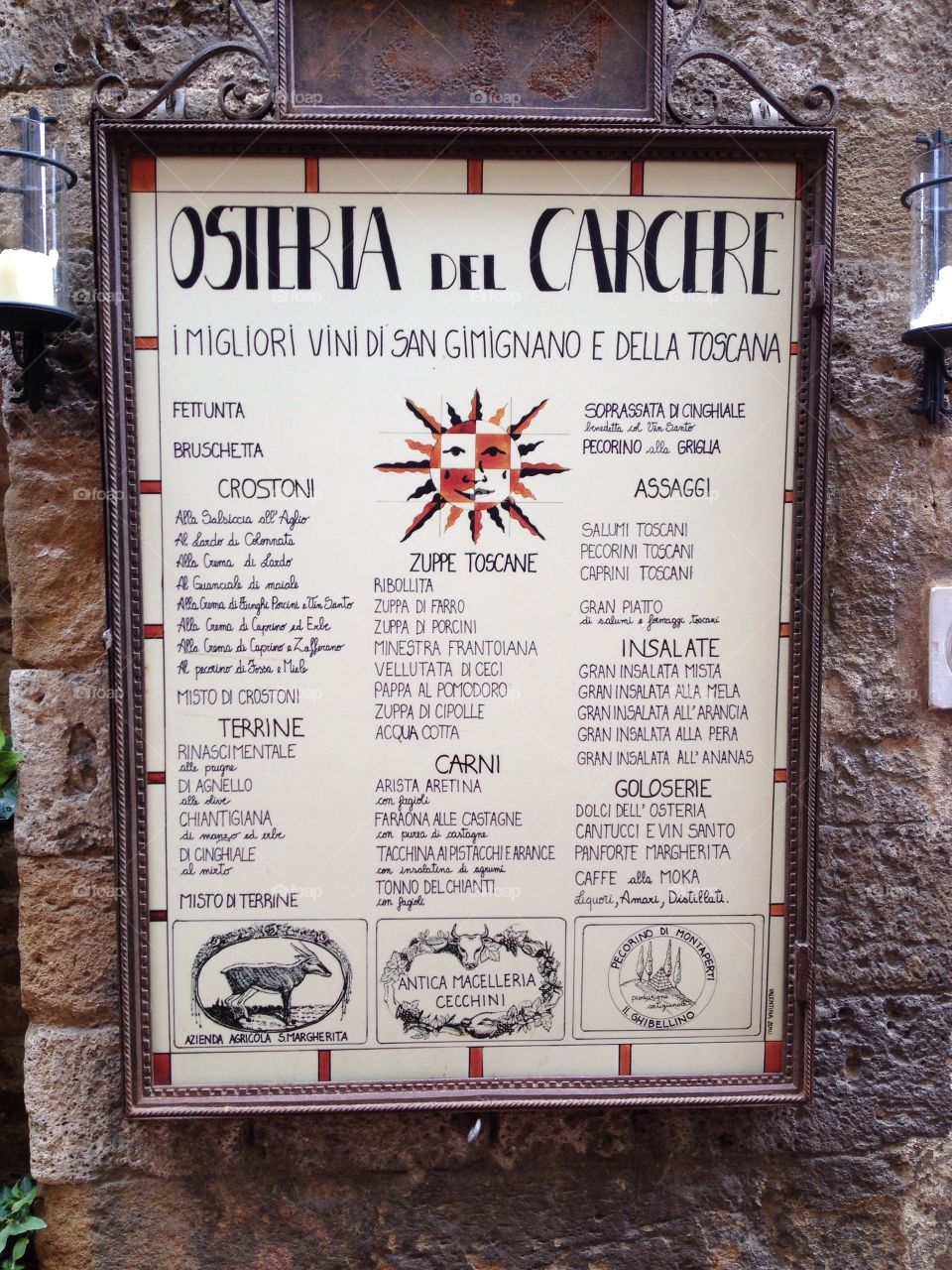 Italian menu