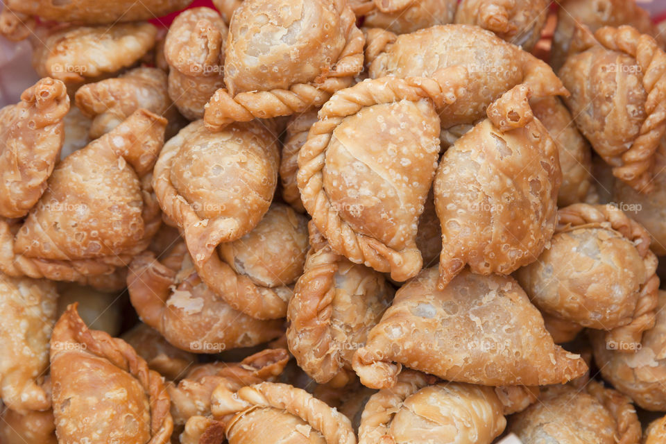 Close-up of curry puff