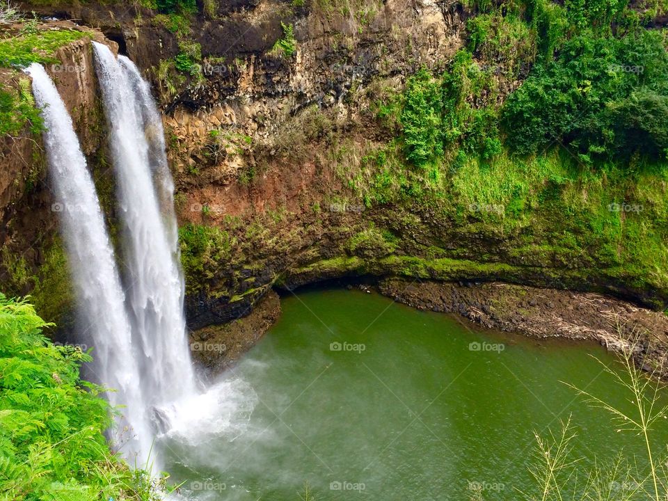 Wailua Falls in Kauai. Wailua Falls in Kauai, Hawaii