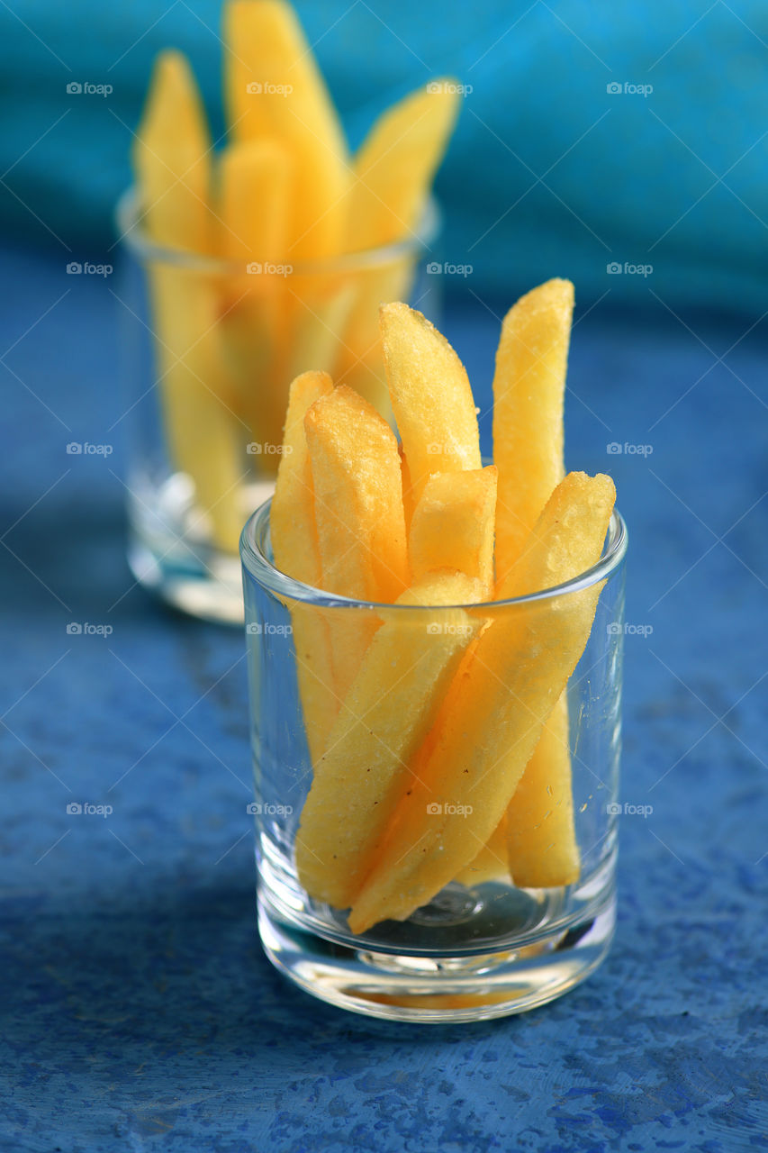 delicious French fries in a Glass