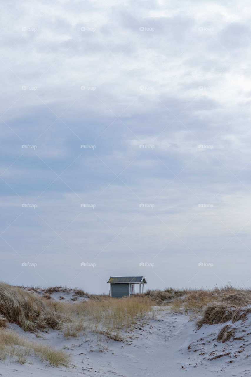 Cabana at the beach in Falsterbo Sweden.