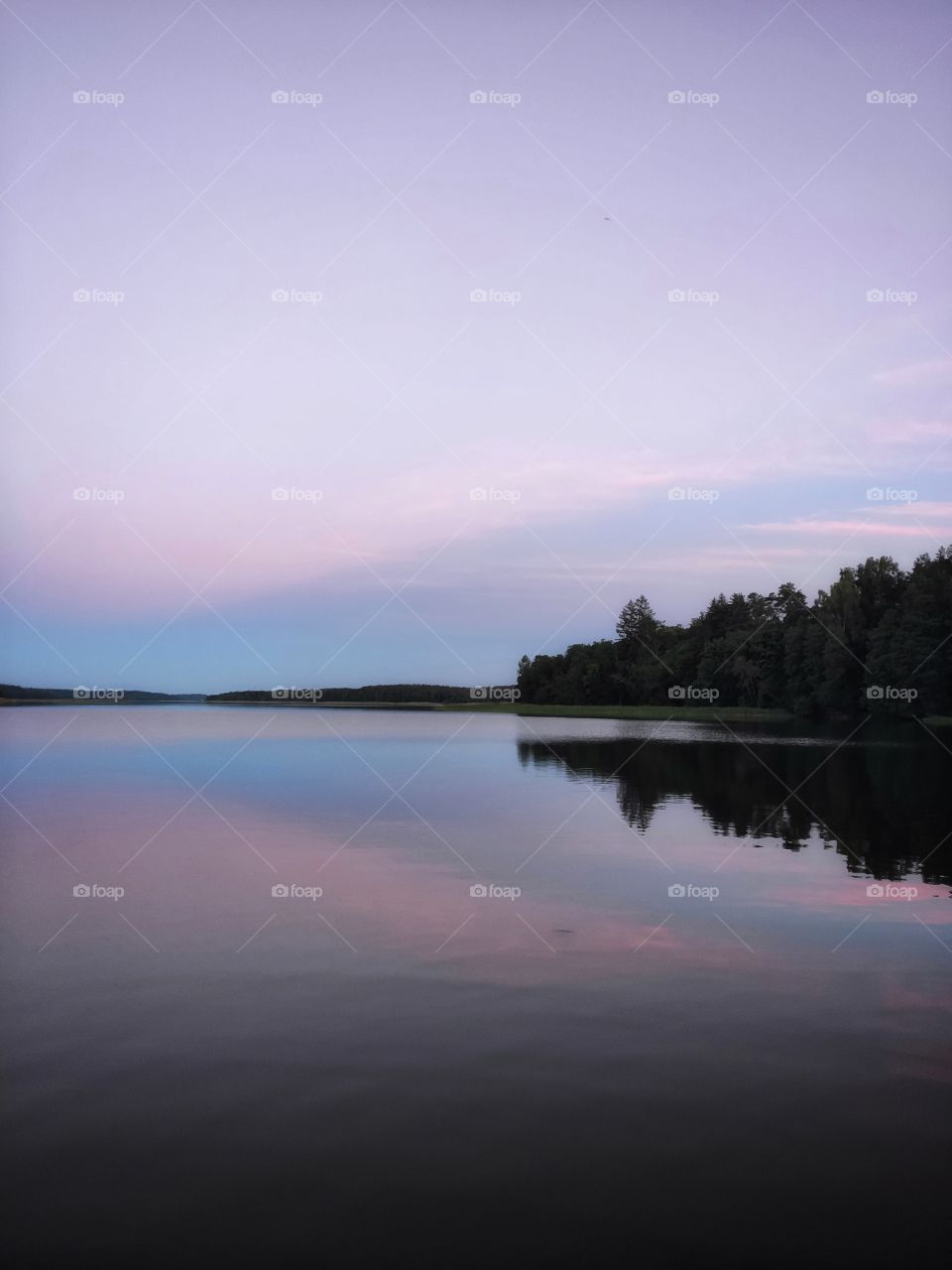 beautiful sunset on the lake