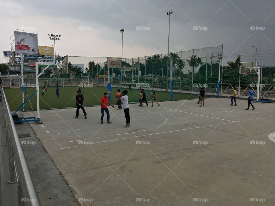 Kids Playing Basketball in Decathlon Court