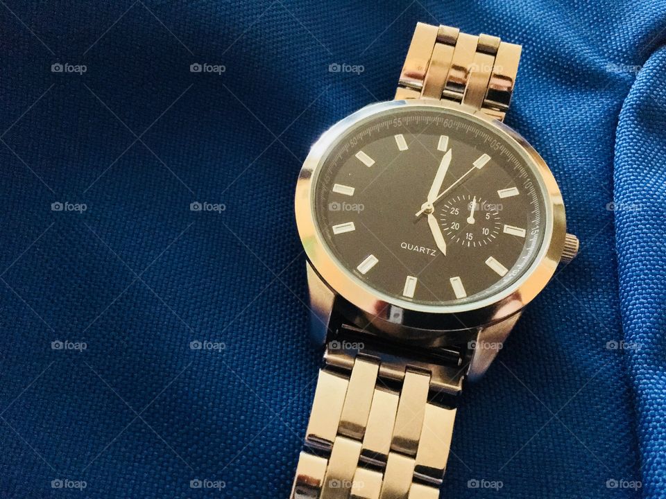 Watch on textile texture