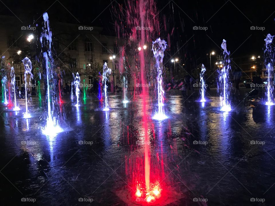 Fountains colors at the night