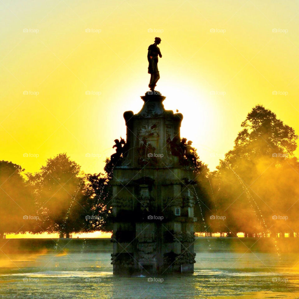 sky sun statue water by craigyman
