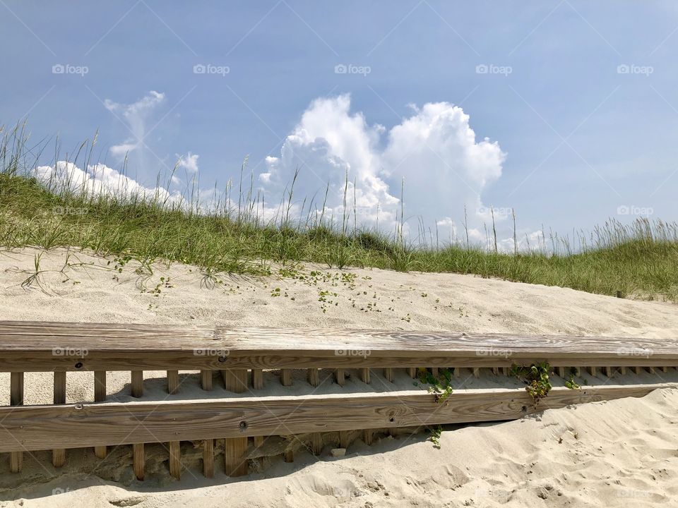 Blue sky and beach sand