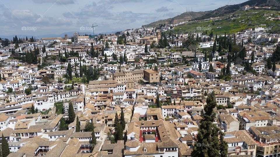 Alhambra, View, City, Spain