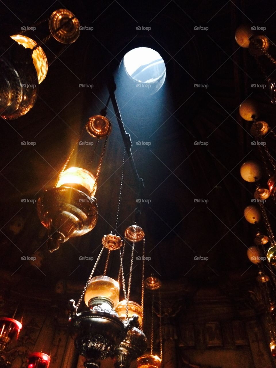 Lights of faith . Photo taken on Church of Nativity in Bethlehem - where Jesus has born 
