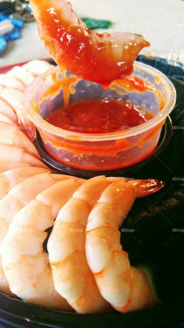 shrimping, dinner