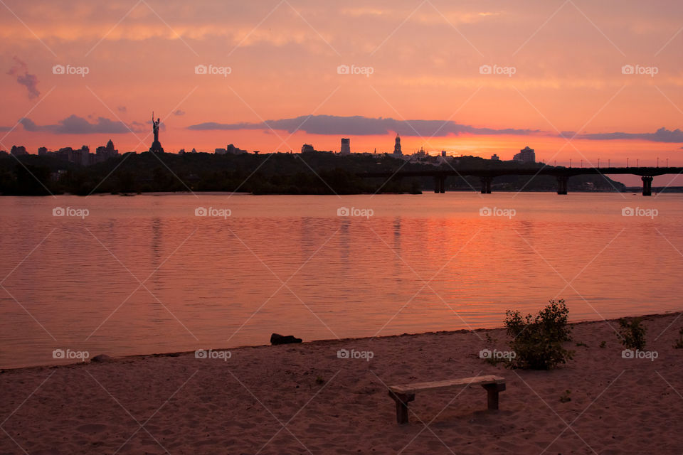Kiev on the sunset