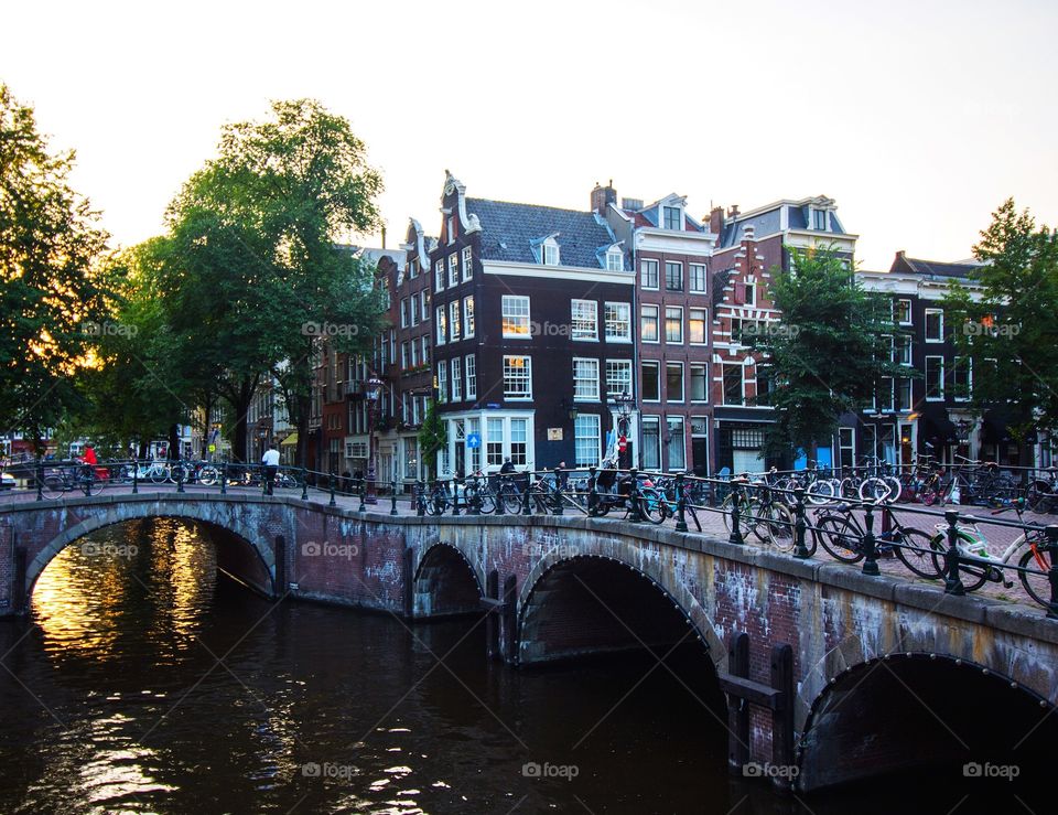 Amsterdam at sunset 