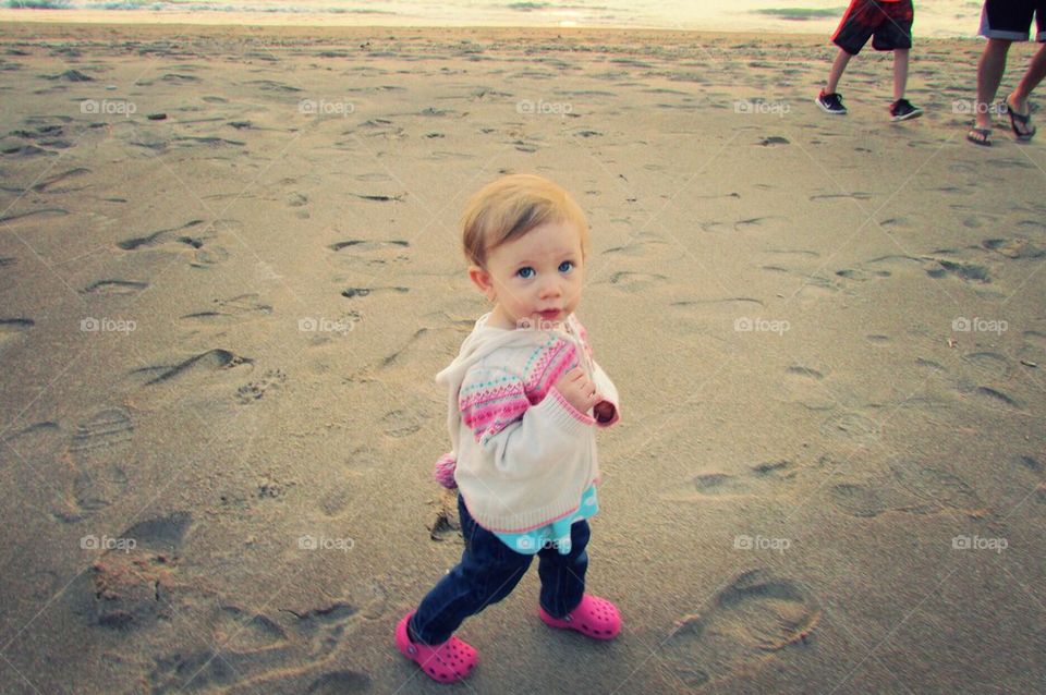 Playing on the beach 