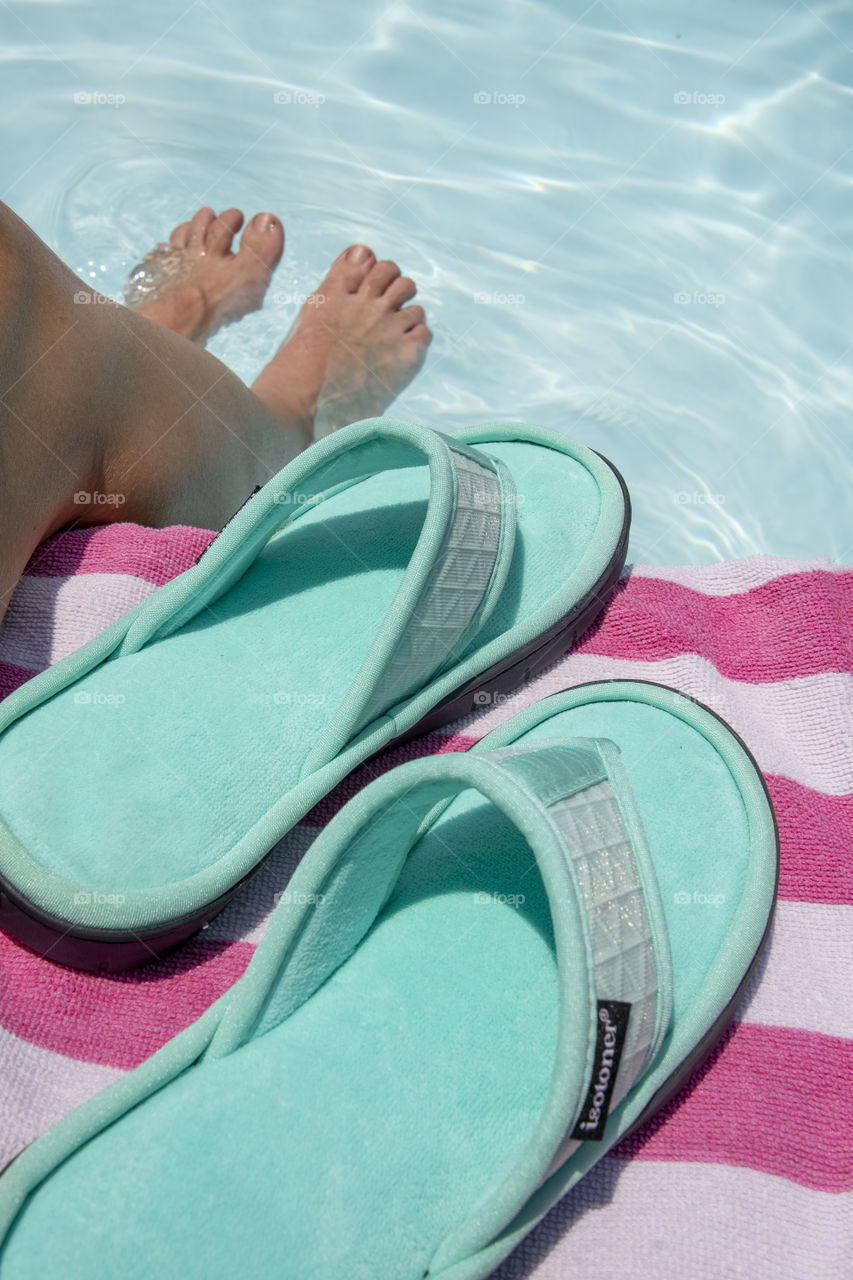 Poolside with Isotoner Slippers 