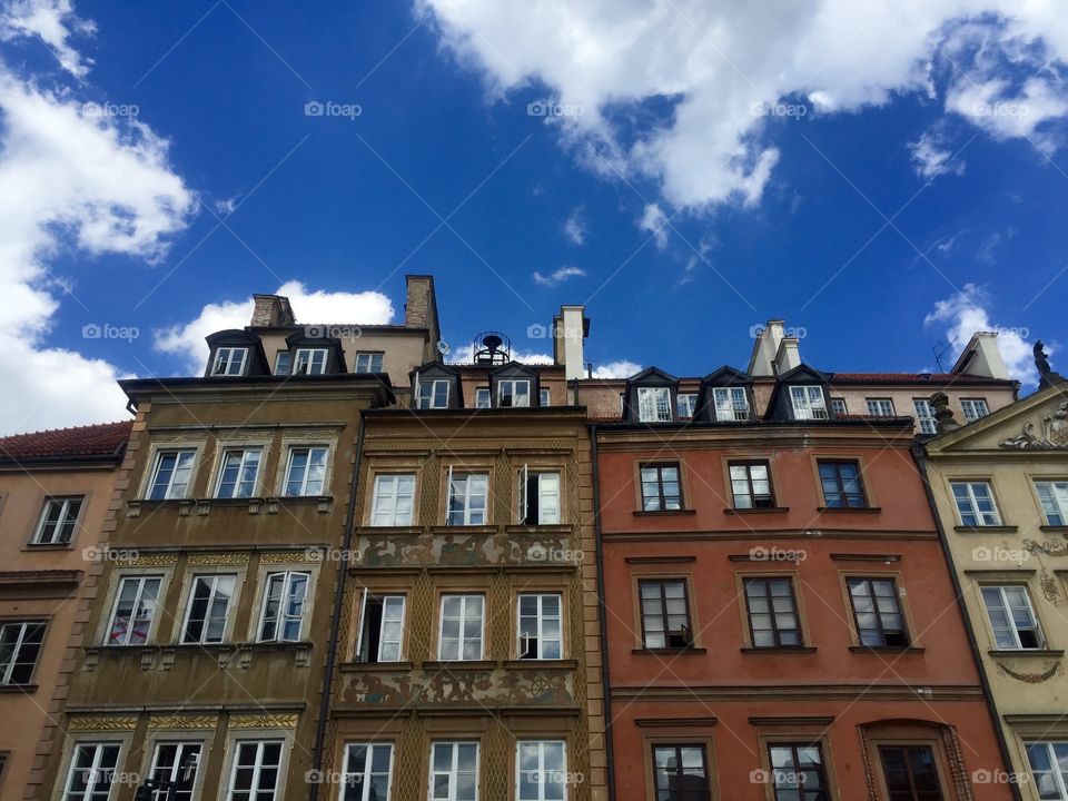 Levels of roofs in houses of Gdansk 