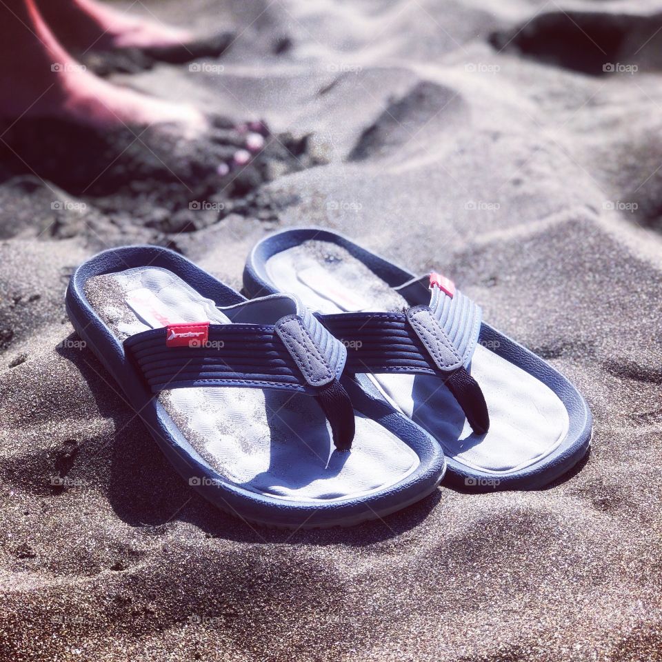 Flip flops on the beach