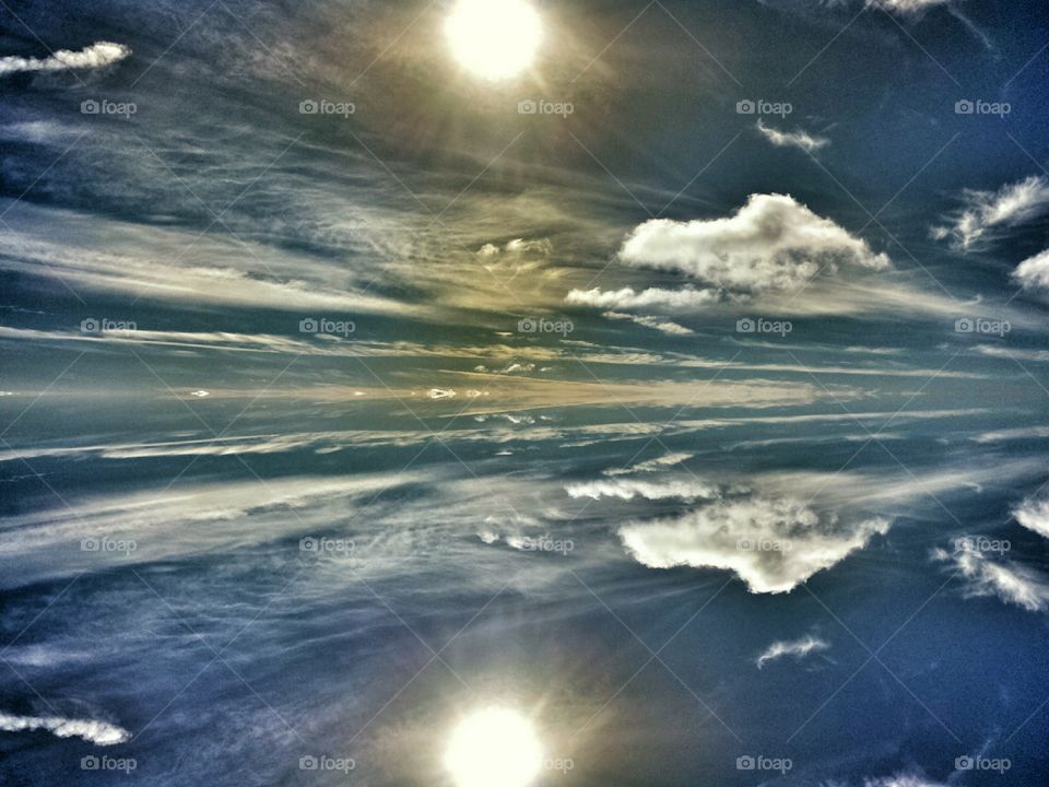 Cloud reflection on sea