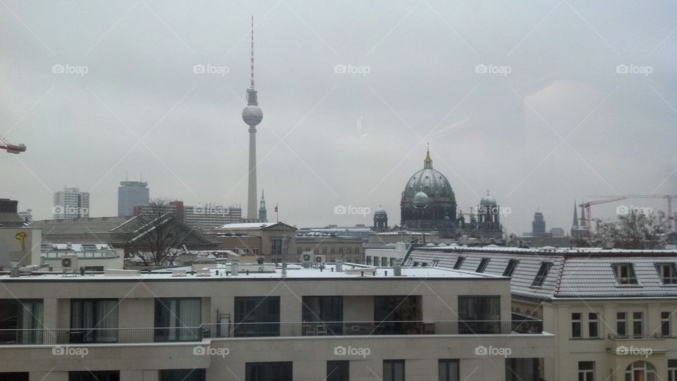 Berlin. View from the top floor of the Humboldt University 