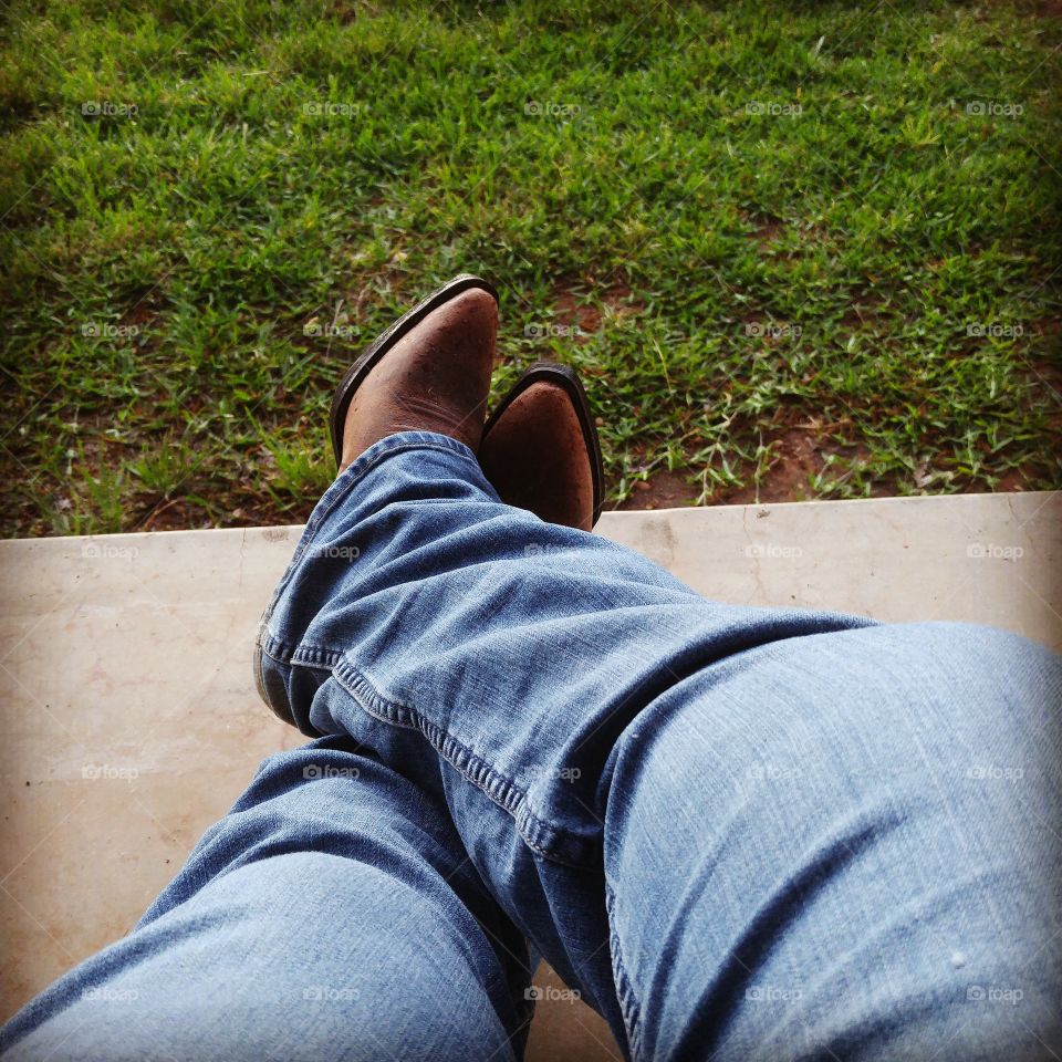 blue jeans and boots