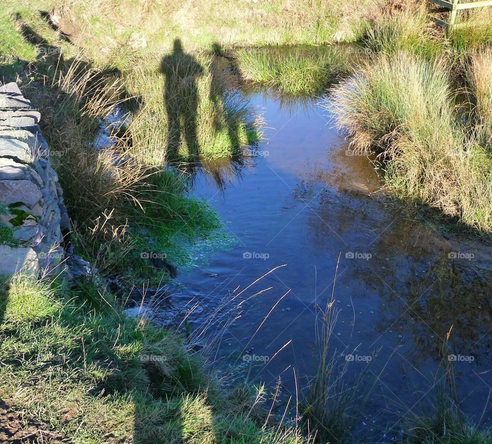 two walkers in reflection