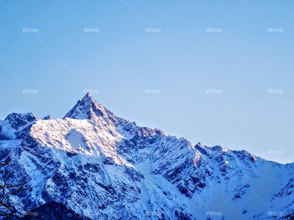 an evening view of mountain