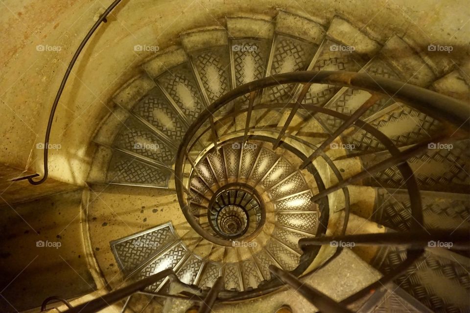 Stairway to the top of the Arc de Triomphe, Paris