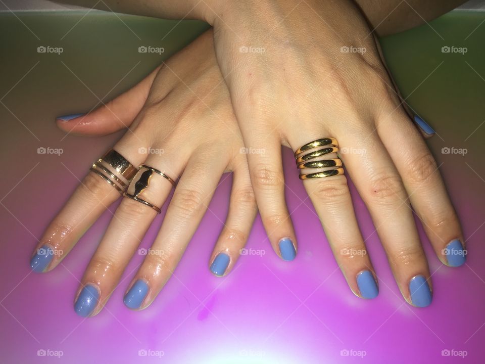 Blue Nails & Jewellery