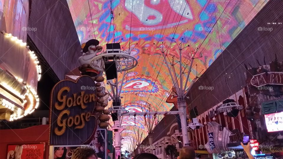 Downtown Vegas - Fremont St.. Fremont Street Experience in Las Vegas, NV. Largest video screen in the world.