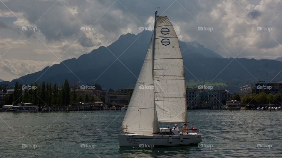 Sailing Ship In The Lake