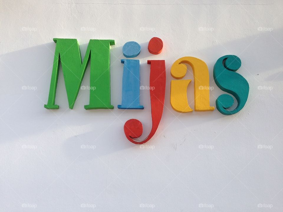 Mijas sign in Mijas town