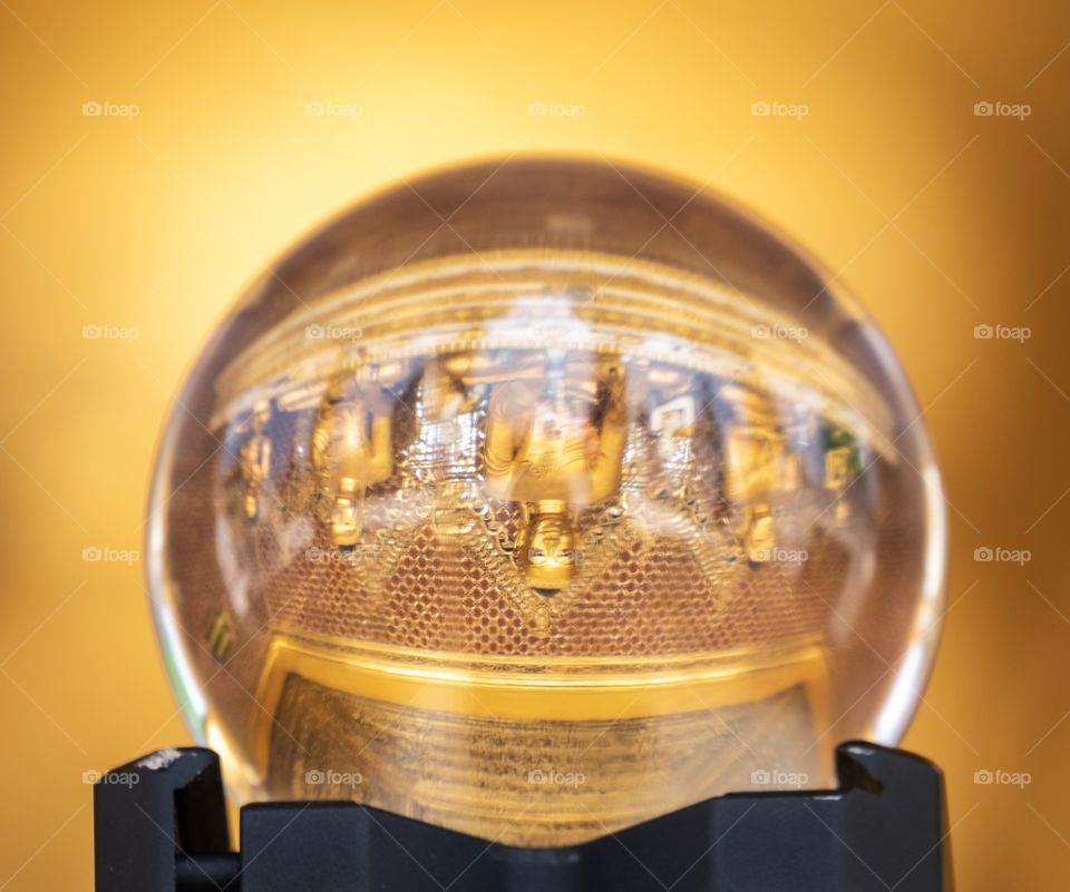 Beautiful reflection of Shwedagon buddha