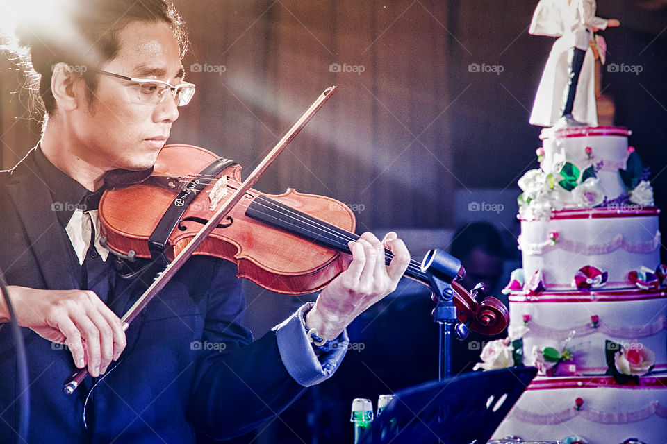 playing violin