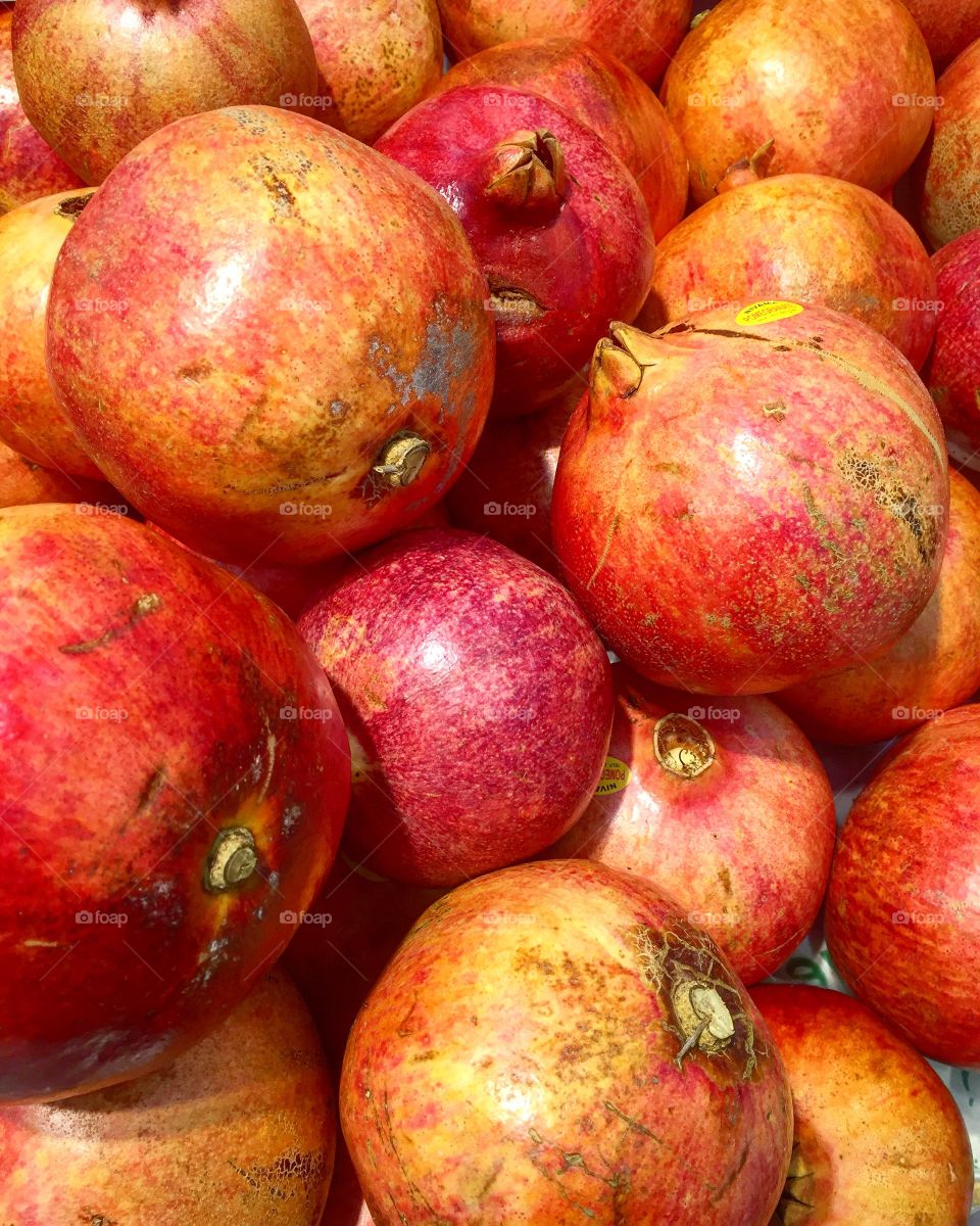 Pomegranate in a store