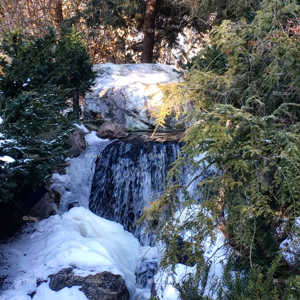 winter waterfall 